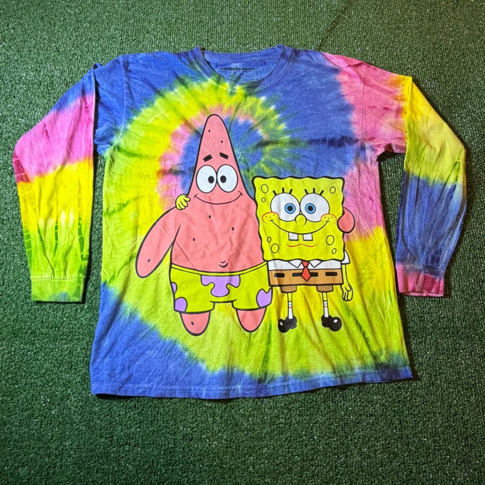 Nickelodeon Spongebob Squarepants Patrick Tie Dye Long Sleeve Shirt Large